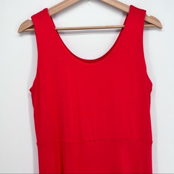 NWT Cynthia Rowley Red Rayon Stretch Jersey Swing Midi Dress - Picture 5 of 7